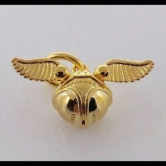 ✅New Pandora Shine Gold Harry Potter Golden Snitch Wings Pendant Charm - Picture 3 of 5